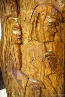 Carved wooden religious figures