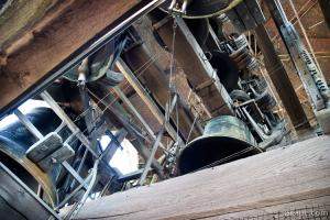 Loud bells at the top of the belfry