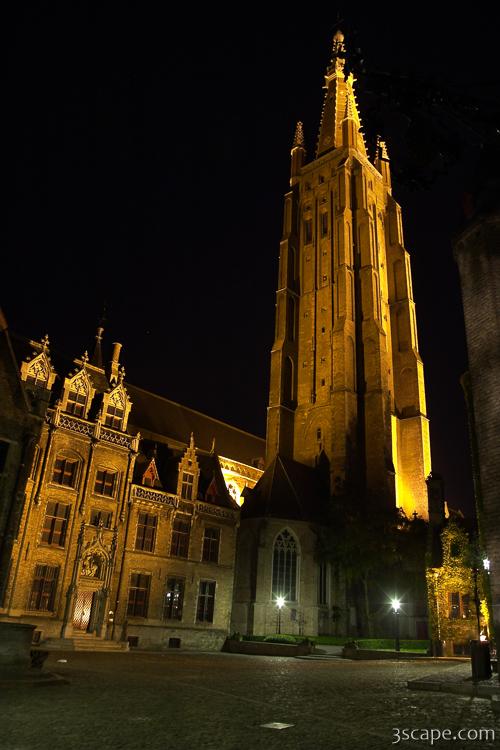 Towering spire of the Church of Our Lady
