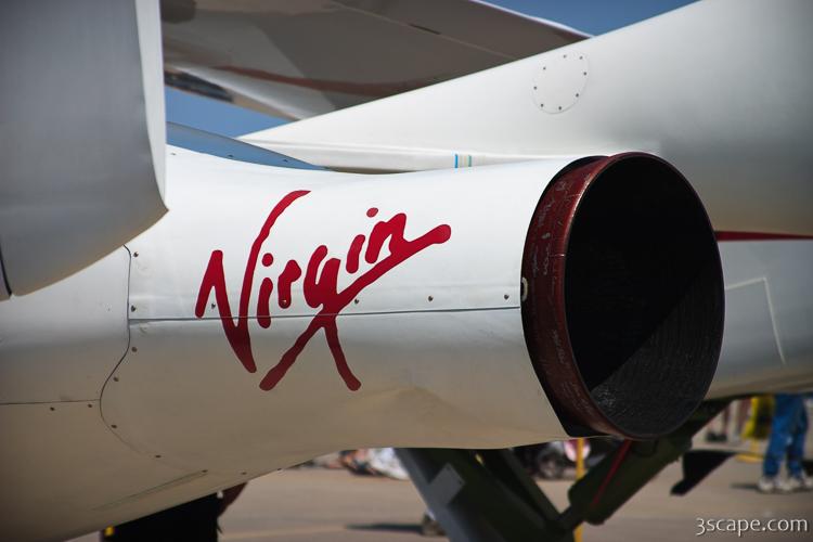 Virgin logo on SpaceShipOne, and signatures on rocket