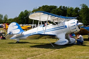 White and Blue biplane
