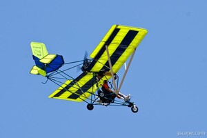 Ultralight aircraft in flight