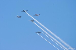 Warbirds flying in formation