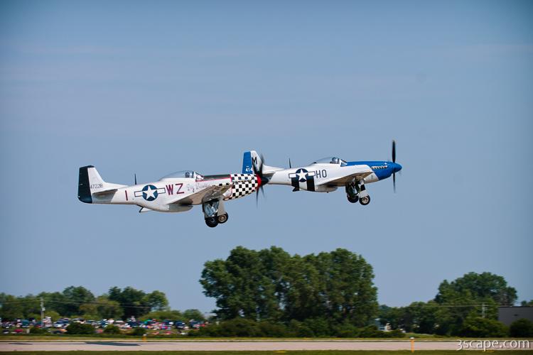 P-51D Mustangs on formation take-off