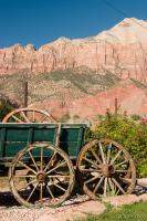 Wagon and Zion's red rock