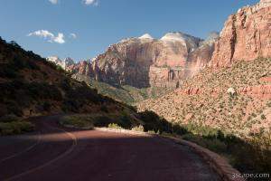 Route 9 weaving through Zion