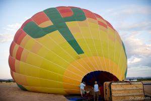 Hot air balloon being filled up