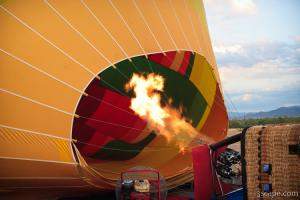 Hot air balloon being filled up