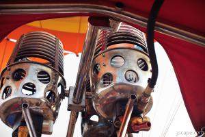 Propane burners to heat up the air