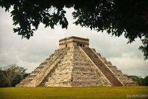 El Castillo - half reconstructed and half ruined