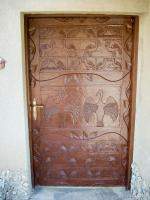 Ornately carved door of our room at the Sopa