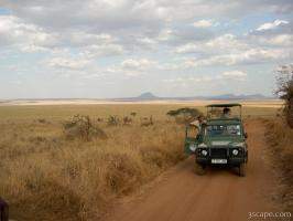 One of the Land Cruisers stopping to look at animals