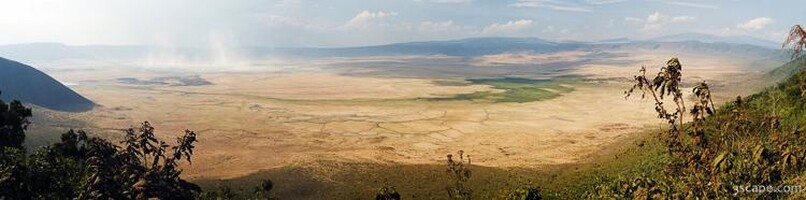 This panoramic can't do justice to the caldera which stretches 12 miles across, and is 2000 feet from floor to rim