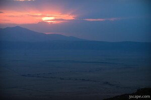 Sunset over the crater
