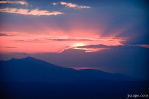 Sunset over the crater