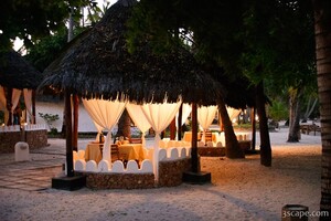 These little huts were set up for an exclusive beach side dinner