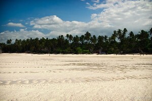Exposed sand during low tide