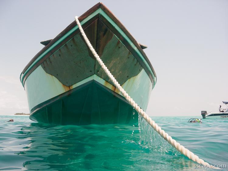 Boat from the water's perspective