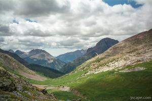 Expansive view of mountains and valleys