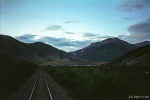Silverton in the distance along the train tracks