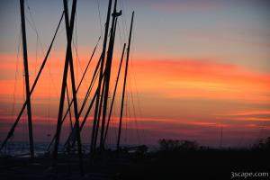 Abstract sailboats