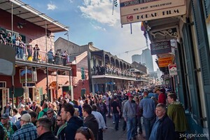 Bourbon Street filling up with people