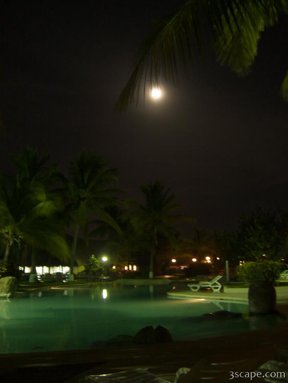 Moon light over the pool
