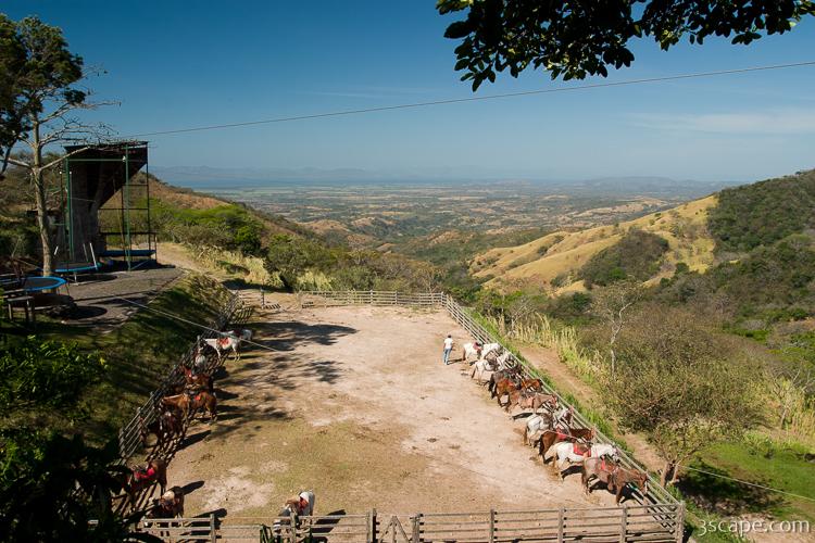 Horse corral at the start of our zipline tour