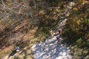 Looking down from the tower