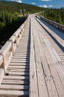 Small wooden bridge over Riviere Hart Jaune
