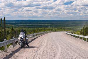 Motorcycling in the vast Canadian wilderness