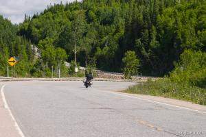 Riding along twisty route 389