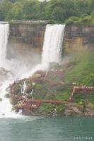 American Falls and tourists walking to the Cave of the Winds