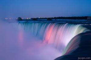 Next: Colorful lights illuminating Niagara Falls