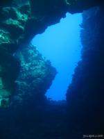 Lava swim through at Cathedrals dive site