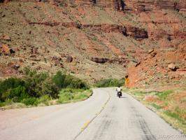 Motorcycle riding in canyon country Motorcycle riding in canyon country