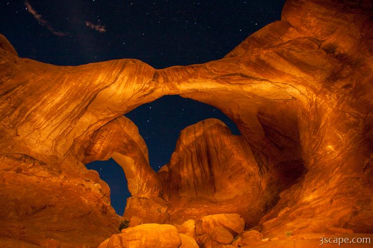 Painting with light - Double Arch in Arches National Park