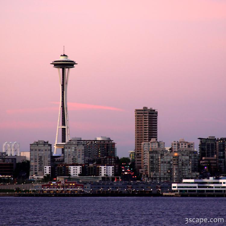Seattle Space Needle at dusk