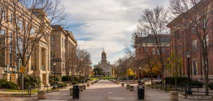 T. Anne Cleary Walkway towards Pentacrest