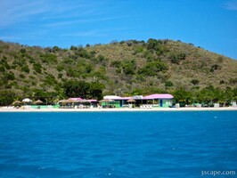 Beach bar on Prickley Pear Island