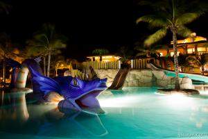 Night shot of the kids pool area