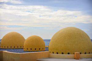 Domes on the roof of the restaurant buildings