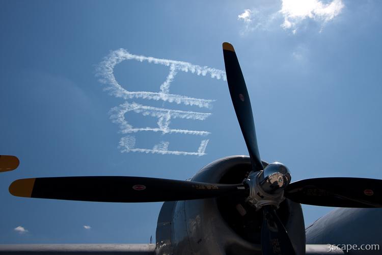 EAA sky writing over B-29