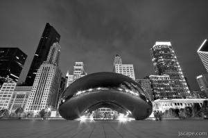 Chicago's Cloud Gate and Skyline