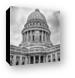 Madison Capital Building Black and White Canvas Print