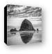 Haystack Rock Black and White Canvas Print