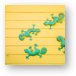 Green Geckos on Yellow Wall Metal Print
