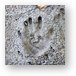 Hand print in cement Metal Print