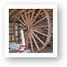 An old logging wheel and sliegh Art Print
