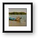 Kids on fishing boat Framed Print
